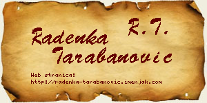 Radenka Tarabanović vizit kartica